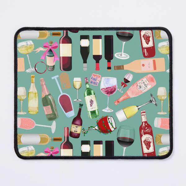 Item preview, Teal Wine Lover Pattern – Red & White Wine Bottles, Glasses & Rosé Aesthetic | Cozy Vineyard Seamless Design for Gifts, Stickers & Home Decor designed and sold by StudioSamanthaa.