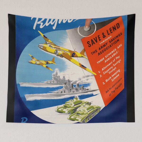 Item preview, Vintage WWII Propaganda Poster | Buy Savings Certificates | A Mite for Right | Army Savings Association | War Effort Art designed and sold by artofuniverse.