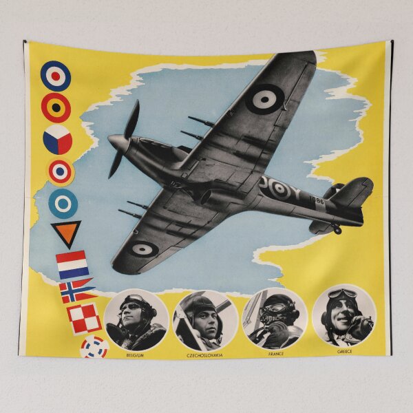 Item preview, WWII Propaganda Poster | British Fighter Aircraft | RAF & European Allies | Unity in Battle | Historic Military Art Print designed and sold by artofuniverse.
