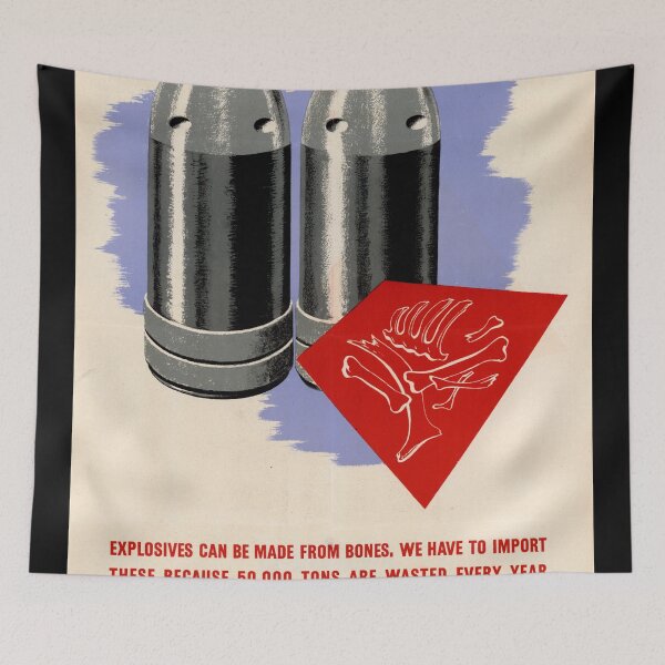 Item preview, WWII British Propaganda Poster | Artillery Shells & Resource Conservation | Home Front Recycling | Bold Colors designed and sold by artofuniverse.