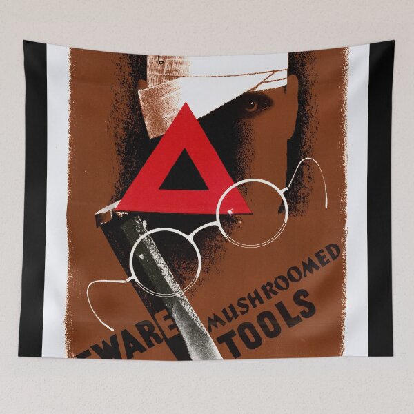 Item preview, Vintage Safety Poster | Beware Mushroomed Tools | 1947 Design by Pat Keely | Industrial Decor Art Print designed and sold by artofuniverse.