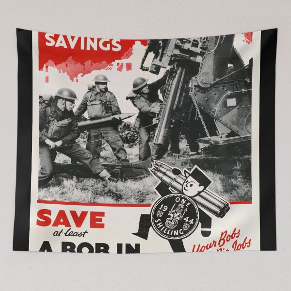 Item preview, Vintage WWII British Propaganda Poster | Invest in War Savings | Support the Troops & Boost Morale | 1944 Art Print designed and sold by artofuniverse.
