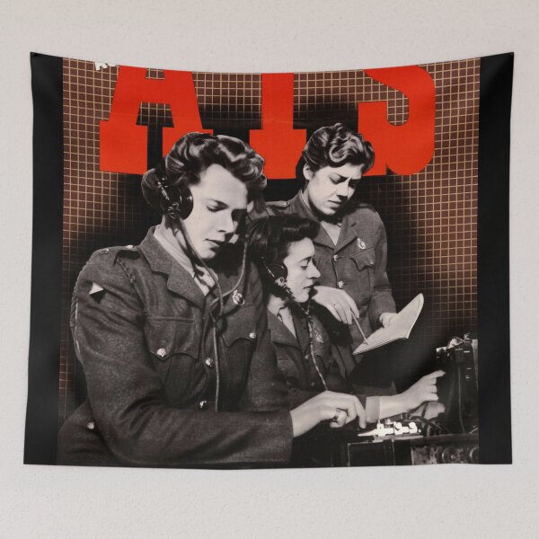 Item preview, Vintage WWII Auxiliary Territorial Service Poster | Women in Military | ATS Signal Operators Propaganda Art Print designed and sold by artofuniverse.
