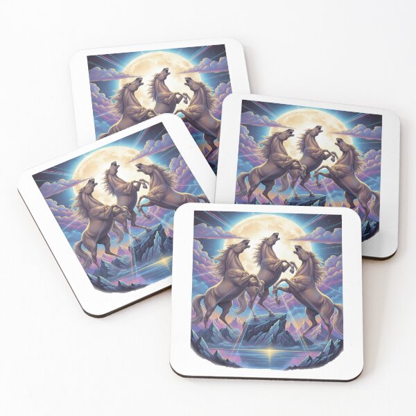 Item preview, Three Horse Moon – Funny Majestic Horses Under Full Moon Meme T-Shirt designed and sold by MinimalMyth.