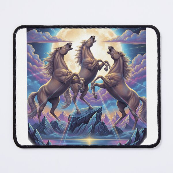 Item preview, Three Horse Moon – Funny Majestic Horses Under Full Moon Meme T-Shirt designed and sold by MinimalMyth.