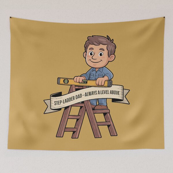 Item preview, Step Ladder Dad • Always a Level Above Woodworking Pun designed and sold by Blok45.