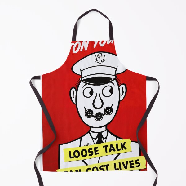 Item preview, World War II Propaganda Poster | Otto Soglow Art | Button Your Lip | Loose Talk Can Cost Lives | 1942 Vintage Cartoon Print designed and sold by artofuniverse.