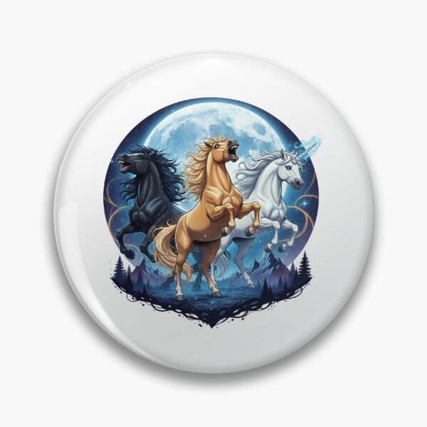 Item preview, Three Horse Moon – Funny Majestic Horses Under Full Moon Meme T-Shirt designed and sold by MinimalMyth.