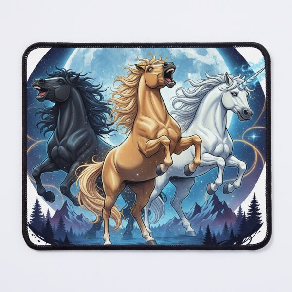Item preview, Three Horse Moon – Funny Majestic Horses Under Full Moon Meme T-Shirt designed and sold by MinimalMyth.