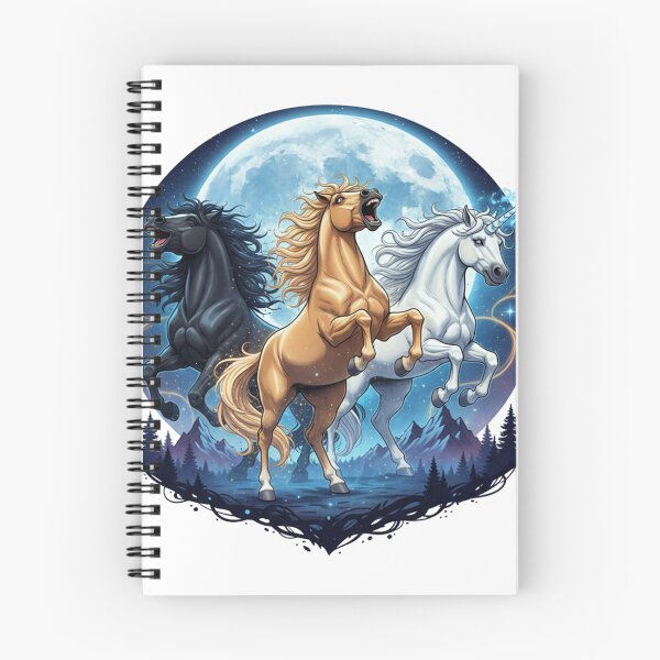 Item preview, Three Horse Moon – Funny Majestic Horses Under Full Moon Meme T-Shirt designed and sold by MinimalMyth.
