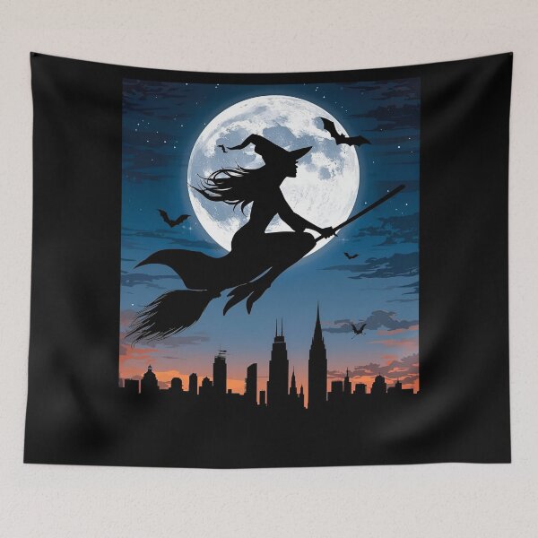Item preview, Midnight Witch Over Enchanted Skyline designed and sold by ChicTrendz.