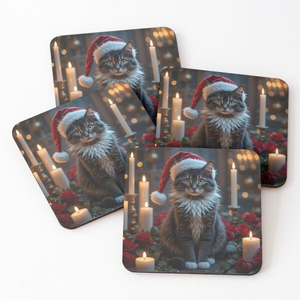 Item preview, Festive Cat with Santa Hat designed and sold by InezPhotography.