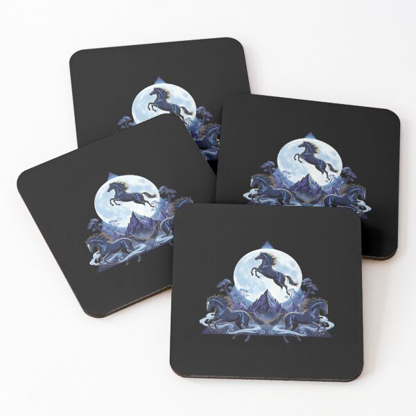 Item preview, Three Horse Moon – Funny Majestic Horses Under Full Moon Meme T-Shirt designed and sold by MinimalMyth.