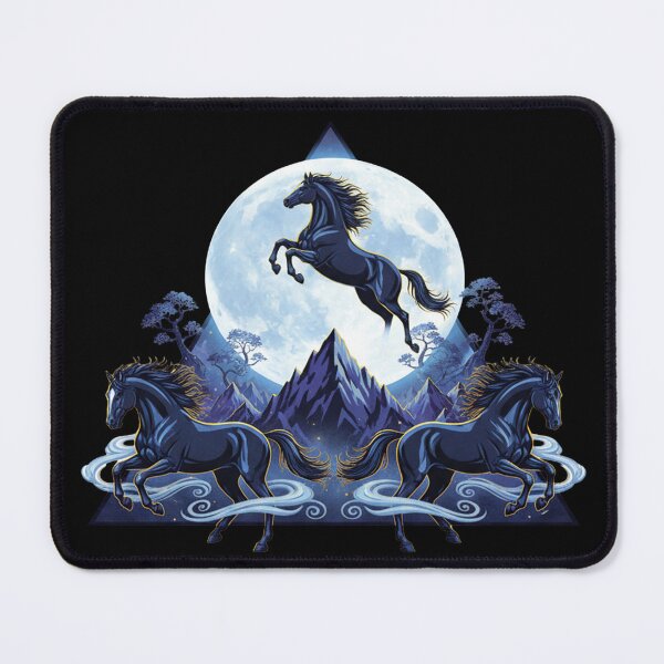 Item preview, Three Horse Moon – Funny Majestic Horses Under Full Moon Meme T-Shirt designed and sold by MinimalMyth.