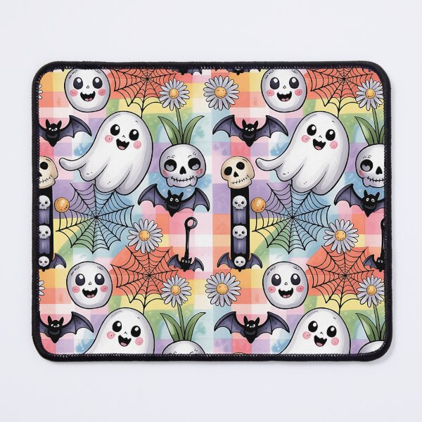 Item preview, Kawaii Ghosts & Bats Watercolor Halloween Pattern – Cute Spooky Seamless Design Throw Pillow & Blanket designed and sold by ZyxDes.