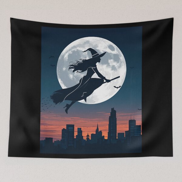 Item preview, Celestial Witch Flight Over City Lights designed and sold by ChicTrendz.