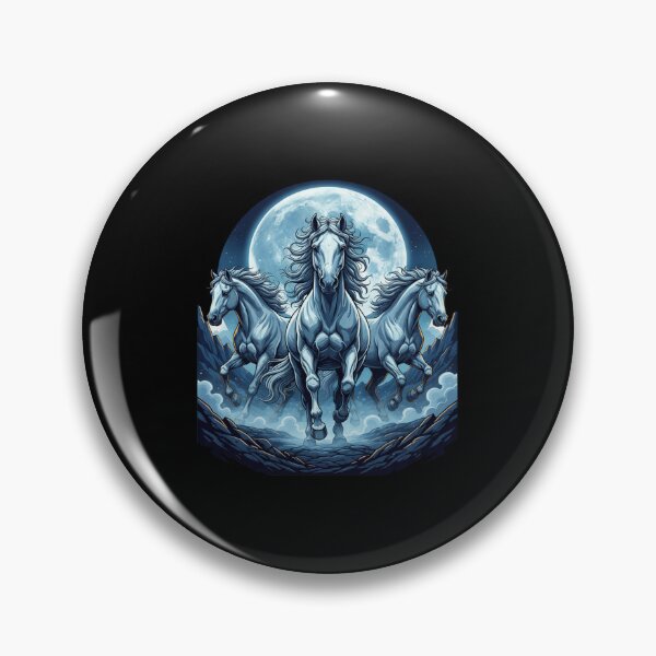 Item preview, Three Horse Moon – Funny Majestic Horses Under Full Moon Meme T-Shirt designed and sold by MinimalMyth.