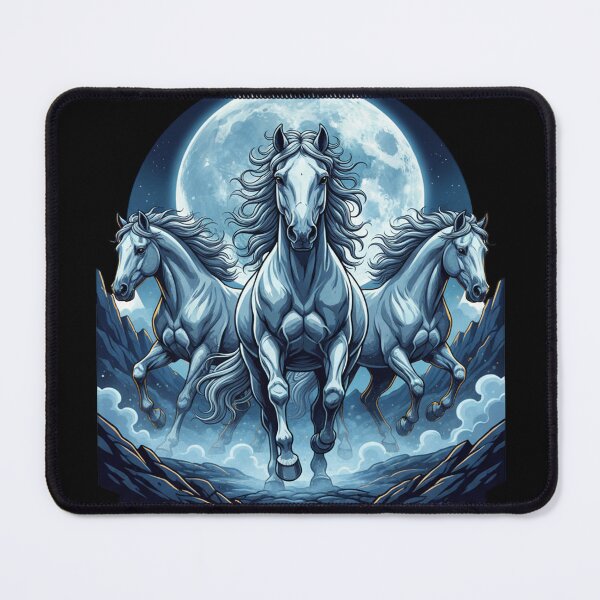 Item preview, Three Horse Moon – Funny Majestic Horses Under Full Moon Meme T-Shirt designed and sold by MinimalMyth.