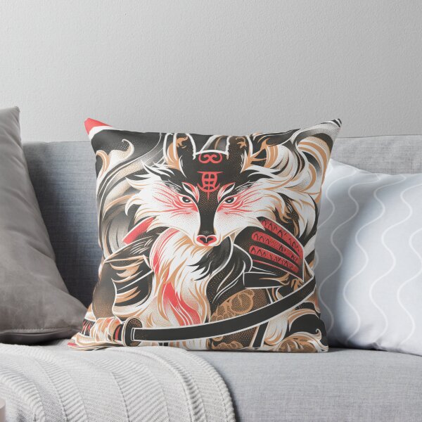 Aperçu de l'œuvre Kitsune Samurai l'Esprit de la Lune Rouge créée et vendue par Oni-Pixels.