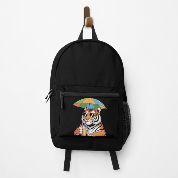 Item preview, Cool Tiger with Juice – Funny Chilled Tiger Drinking Orange Juice | Kawaii Summer Cartoon Art designed and sold by ColorSplash123.