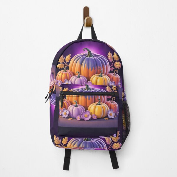 Item preview, Disney-Style Halloween Pumpkin T-shirt – Magical Gold Lettering with Purple Glow Throw Pillow & Blanket designed and sold by ZyxDes.
