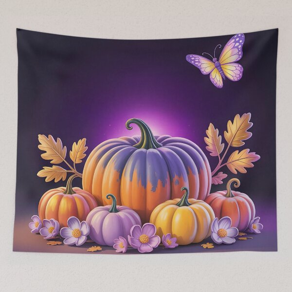 Item preview,  Disney-Style Halloween Pumpkin T-shirt – Magical Gold Lettering with Purple Glow Throw Pillow & Blanket designed and sold by ZyxDes.