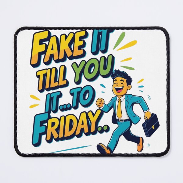 Item preview, Fake It Till You Make It… to Friday – Funny Work Motivation Quote designed and sold by LOLbySA.