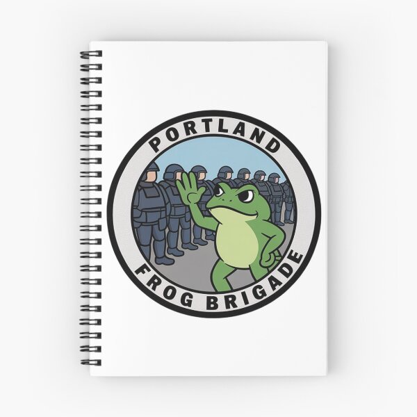 Item preview, Portland Frog Brigade – Funny Protest Parody Badge Design designed and sold by Tomasz  Siennicki.