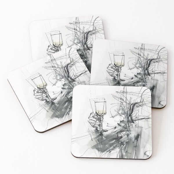 Item preview, Abstract Wine Moment – Modern Minimal Sketch designed and sold by SleekLineSketches.