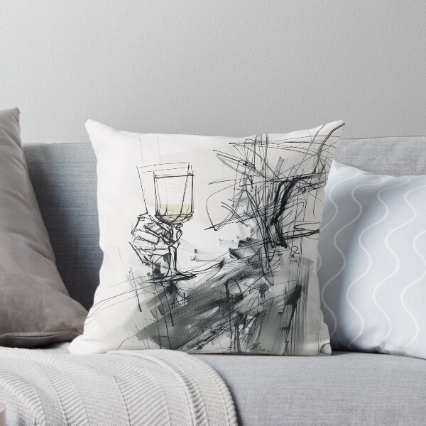 Item preview, Abstract Wine Moment – Modern Minimal Sketch designed and sold by SleekLineSketches.