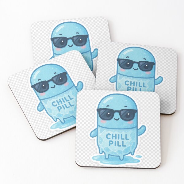 Item preview, Kawaii Ice Chill Pill Sticker for Positivity designed and sold by AlohaRxStudio.