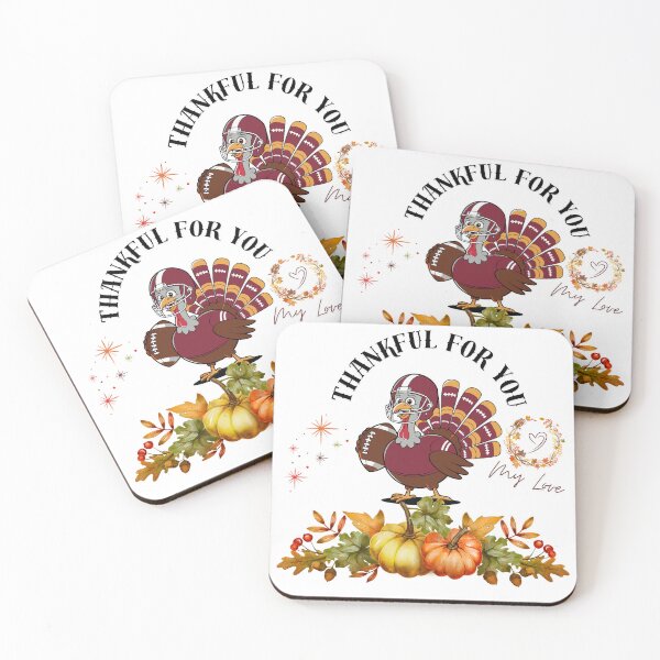 Item preview, Thankful for You, My Love – Thanksgiving Football Turkey Design designed and sold by circleback.