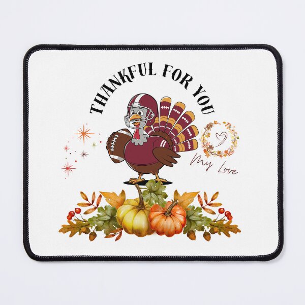 Item preview, Thankful for You, My Love – Thanksgiving Football Turkey Design designed and sold by circleback.
