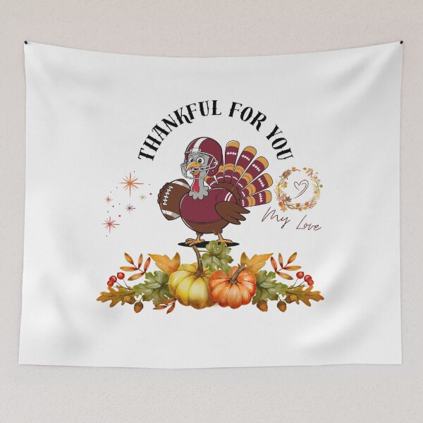 Item preview, Thankful for You, My Love – Thanksgiving Football Turkey Design designed and sold by circleback.