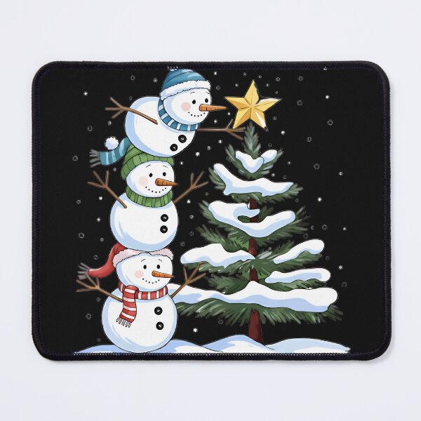 Item preview, Stacked Snowmen Decorating Christmas Tree | Cute Winter Holiday Illustration designed and sold by chandtereug.