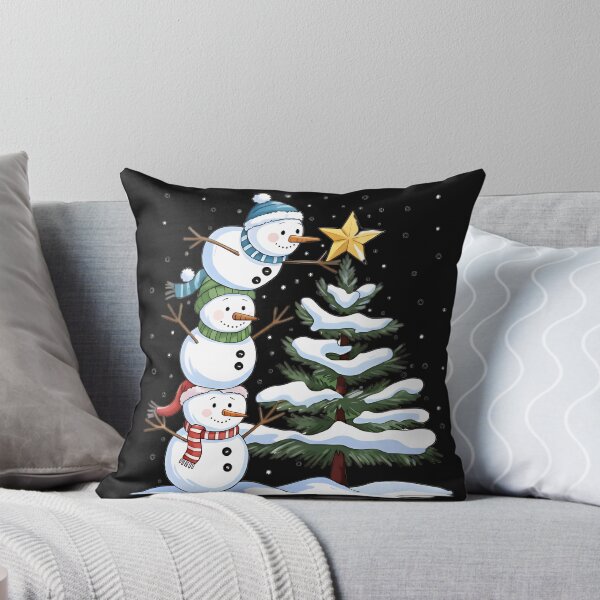 Item preview, Stacked Snowmen Decorating Christmas Tree | Cute Winter Holiday Illustration designed and sold by chandtereug.
