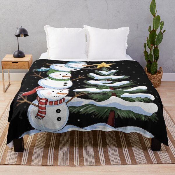 Item preview, Stacked Snowmen Decorating Christmas Tree | Cute Winter Holiday Illustration designed and sold by chandtereug.
