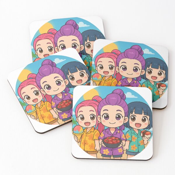Item preview, Chibi KPop Girls Enjoying Hawaiian Beach Vacation designed and sold by AlohaRxStudio.