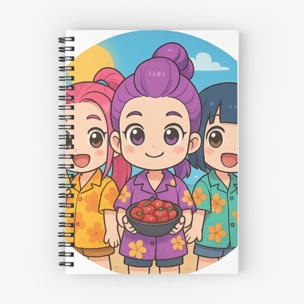 Item preview, Chibi KPop Girls Enjoying Hawaiian Beach Vacation designed and sold by AlohaRxStudio.
