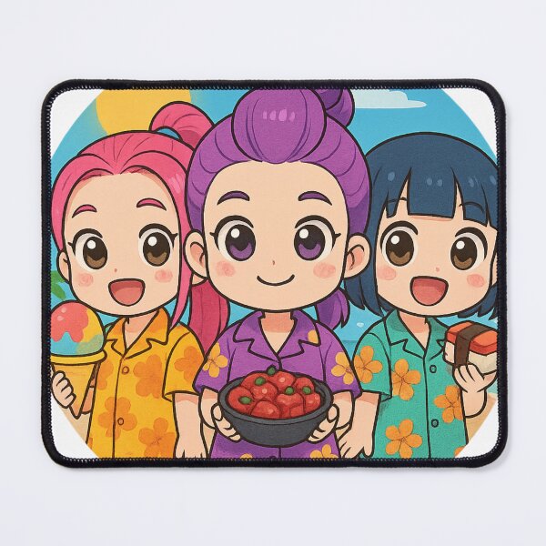 Item preview, Chibi KPop Girls Enjoying Hawaiian Beach Vacation designed and sold by AlohaRxStudio.