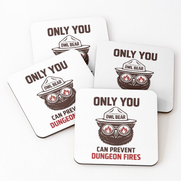 Item preview, Only You Can Prevent Dungeon Fires Cute Owlbear DnD Funny Saying designed and sold by SkeletonsDanger.