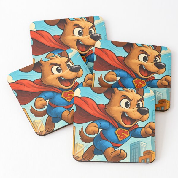 Item preview, Superhero Dog Flying Over the City – Cute Cartoon Pup in Cape and Suit designed and sold by SauravDub.