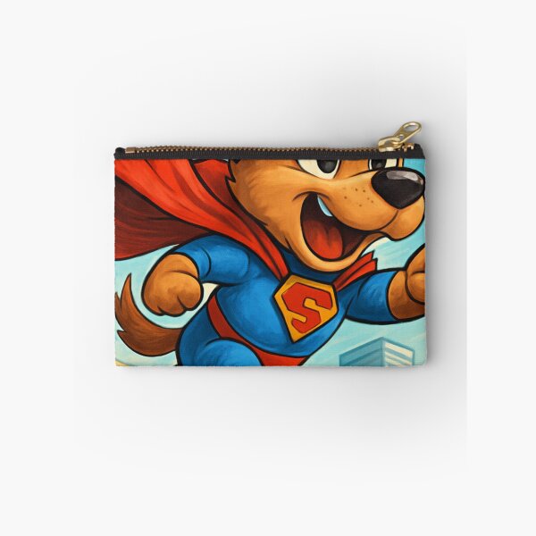 Item preview, Superhero Dog Flying Over the City – Cute Cartoon Pup in Cape and Suit designed and sold by SauravDub.