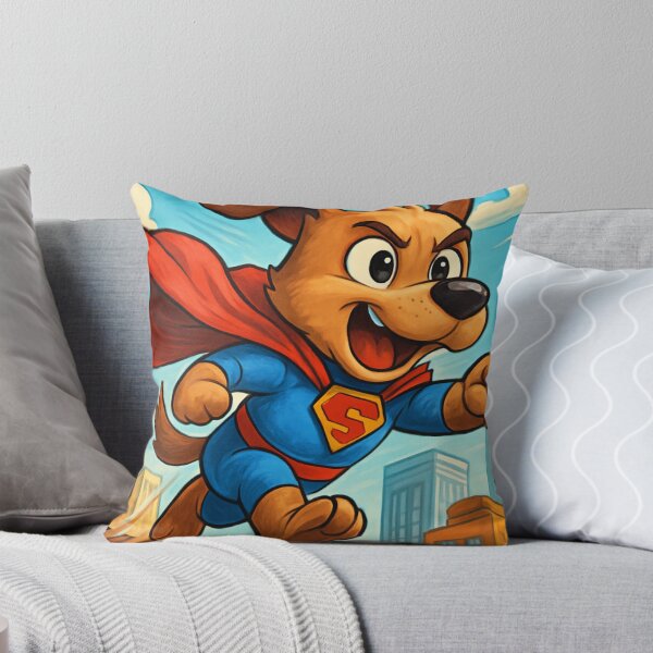 Item preview, Superhero Dog Flying Over the City – Cute Cartoon Pup in Cape and Suit designed and sold by SauravDub.