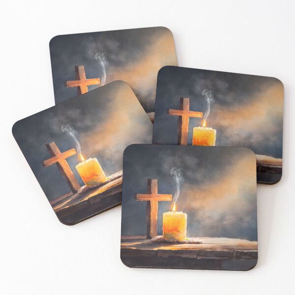 Item preview, Candle and Cross Watercolor – Faith and Light designed and sold by Teecha45.