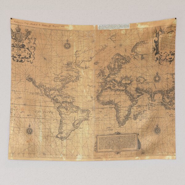 Item preview, Vintage Detailed Golden Colors World Map Poster designed and sold by easteuromaps.