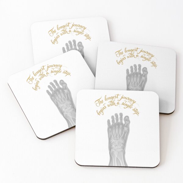 Item preview, X-Ray Foot Art – Inspirational Quote 'The Longest Journey Begins with a Single Step designed and sold by ArtiJOY Imprinta.