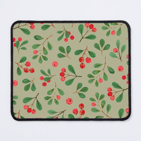 Item preview, Red berries and leaves pattern designed and sold by SmallDart Creations.