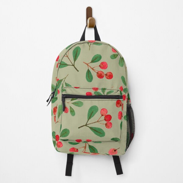 Item preview, Red berries and leaves pattern designed and sold by SmallDart Creations.