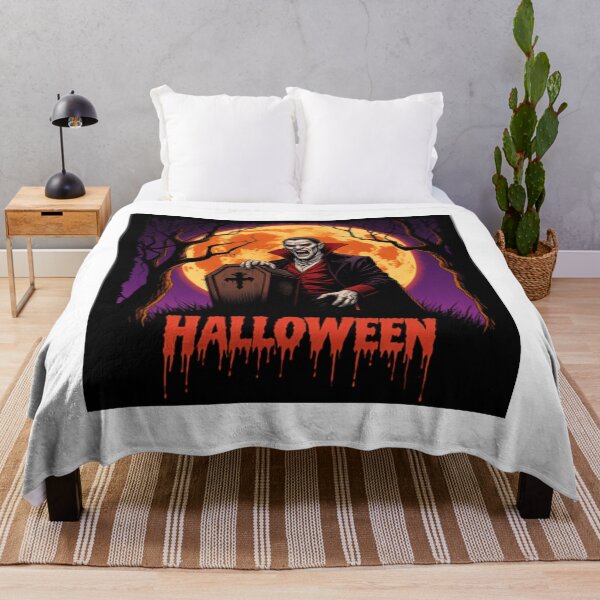 Item preview, "Vampire Rising from the Grave – Retro Horror Halloween Artwork" designed and sold by BlackStarShop77.